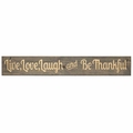 Live, Love, Laugh And Be Thankful Plank Sign - Christian Home & Wall Decor