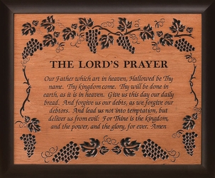 Lord's Prayer Cherry Wood Framed Carving