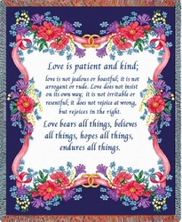 Love Is 1 Corinthians 13 Tapestry Throw