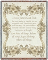 Love Is 1 Corinthians 13 Tapestry Throw