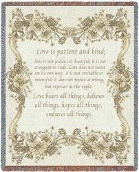 Love Is 1 Corinthians 13 Tapestry Throw
