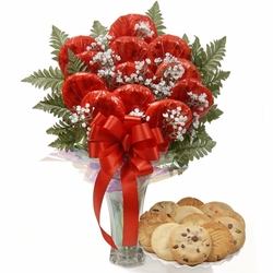Luscious Longstems in a Vase Cookie Bouquet