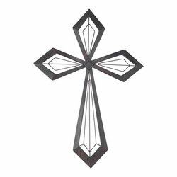 Mahogany Metal Wall Cross - Christian Home & Wall Decor