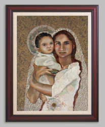 Mary and Christ as a Baby by Kathy Rice Grimm - 6 Framed & Unframed Options