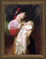 Maternal Admiration by William Adolphe Bouguereau - Framed Christian Art