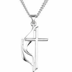 Methodist Sterling Silver Cross Necklace - Best Seller