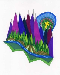 Mountains Christian Modern Art by Bob Spence