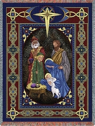 Nativity Christian Tapestry Throw