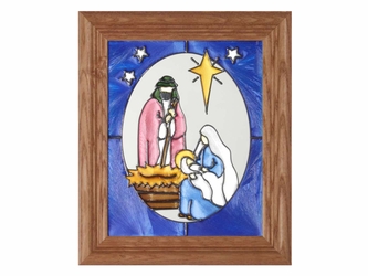 Nativity Christmas Stained Glass Art