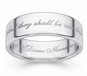 One Flesh Genesis 2:24 Sterling Silver Bible Verse Ring