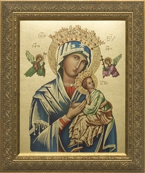 Our Lady of Perpetual Help (Metallic Gold) - Framed Christian Art