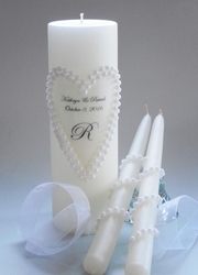 PEARL STRANDS WEDDING UNITY CANDLES