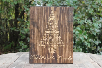 Personalized Laser Engraved Christmas Tree Quote Sign