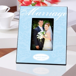 Personalized Marriage Picture Frame- Blue