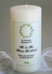 LAUREL WREATH MEMORIAL CANDLE