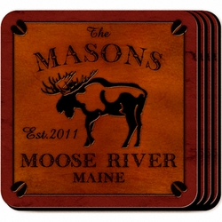 Personalized Moose Coaster Set