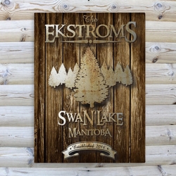 Personalized Spruce Rustic Wood Cabin Canvas 