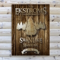 Personalized Spruce Rustic Wood Cabin Canvas 