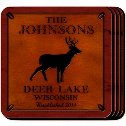 Personalized Stag Coaster Set