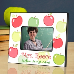 Personalized Teacher Picture Frame - Happy Apples