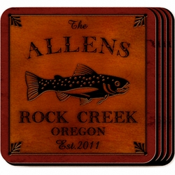 Personalized Trout Coaster Set