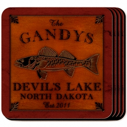 Personalized Walleye Coaster Set