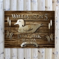 Personalized Wood Duck Rustic Wood Cabin Canvas 