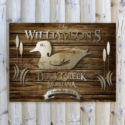 Personalized Wood Duck Rustic Wood Cabin Canvas 