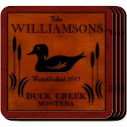Personazlied Wood Duck Coaster Set