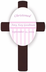 Pink Children's Baptism/Christening Cross