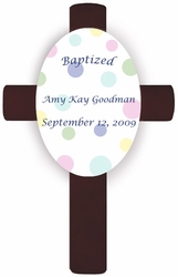 Polka Dot Children's Baptism/Christening Cross