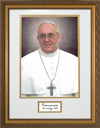 Pope Francis Formal - Matted & Framed With Signature