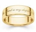 Psalm 23 Bible Verse Ring - Yellow Gold