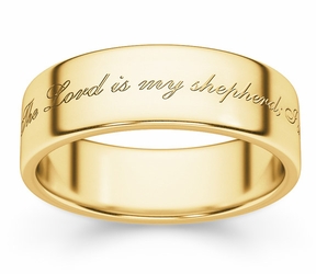 Psalm 23 Bible Verse Ring - Yellow Gold