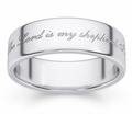 Psalm 23 Bible Verse Wedding Ring - White Gold