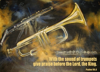 Psalm 98:6 - Inspirational Images by Ruth Bush