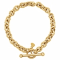 ROLO TOGGLE BRACELET WITH SMALL HEART CHARM, 14K GOLD