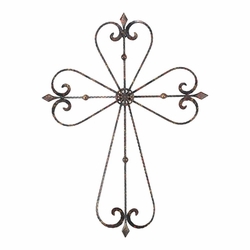 Rust Black Metal Wall Cross - Christian Home & Wall Decor