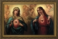 Sacred and Immaculate Hearts (Surrounded by Angels) - 3 Framed Options