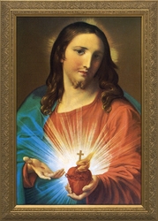 Sacred Heart (Holding Heart) - 3 Framed Options