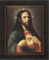 Sacred Heart (Ornate Dark Frame) - 4 Framed Options