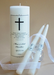 Small Finial Cross Christian Wedding Unity Candles
