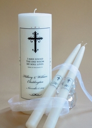 Small Ornate Cross Christian Wedding Unity Candles