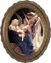 Song of Angels Canvas - Oval Framed Art