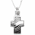 Sterling Silver Cross Ash Holder Pendant & Chain