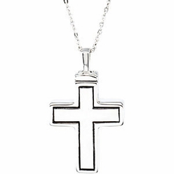 Sterling Silver Cross Ash Holder Pendant & Chain