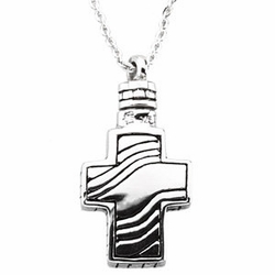 Sterling Silver Cross Ash Holder Pendant & Chain