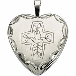 Sterling Silver Cross w/Dove Locket
