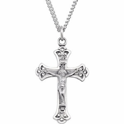Sterling Silver Crucifix Necklace With Chain
