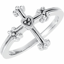 Sterling Silver Fancy Cross Ring 